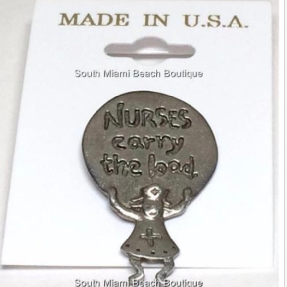 Nurses CARRY THE LOAD Nursing Pin Brooch RN LPN - Picture 2 of 8